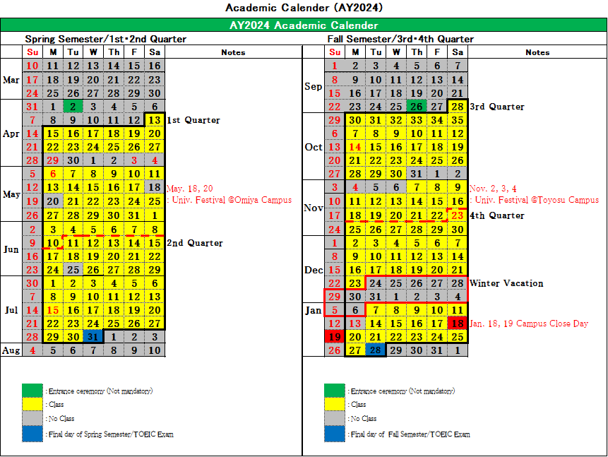 Academic Calender(AY2024)