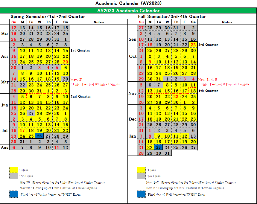 Academic Calender(AY2023)