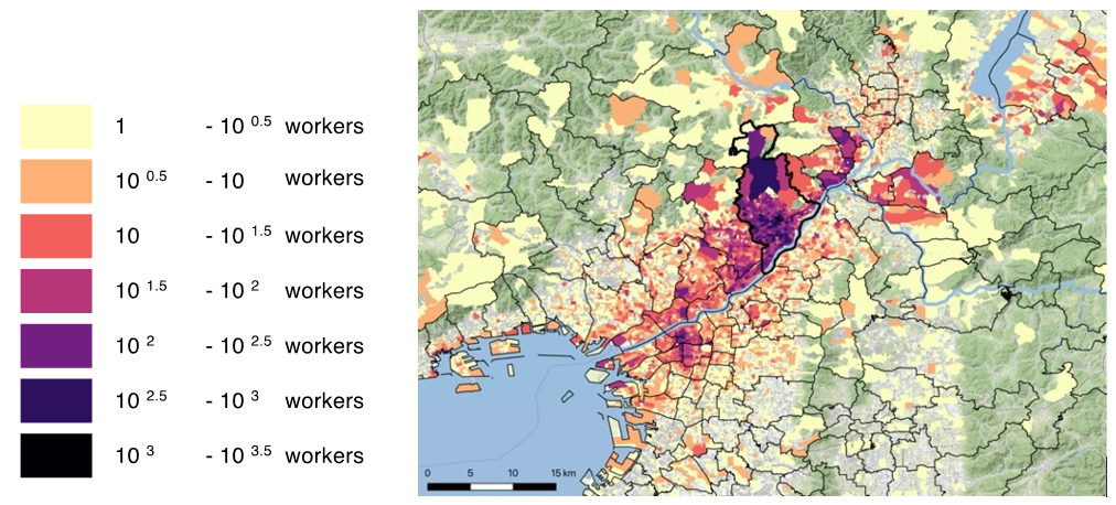 workplace assignment to workers in synthetic populations in japan